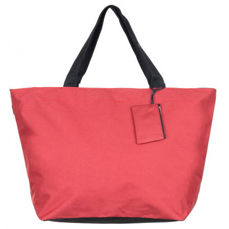Genți - Geanta de weekend rosie din material textil panzat