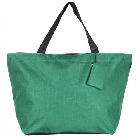 Genți - Geanta de weekend verde intens din material textil panzat