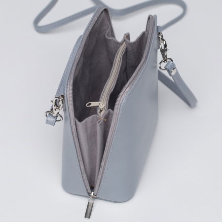 Geanta crossbody, gri deschis, din piele naturala [2]