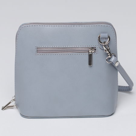 Geanta crossbody, gri deschis, din piele naturala [1]