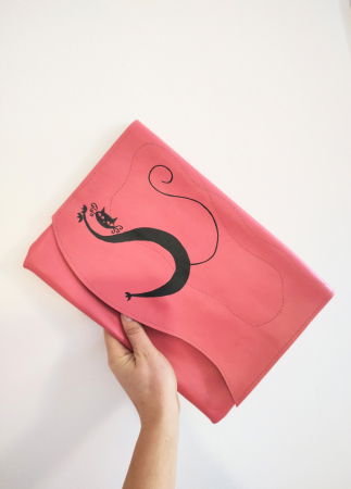 Genți si Plicuri Handmade din Piele - Geanta handmade roz cu pisicuta,unicat