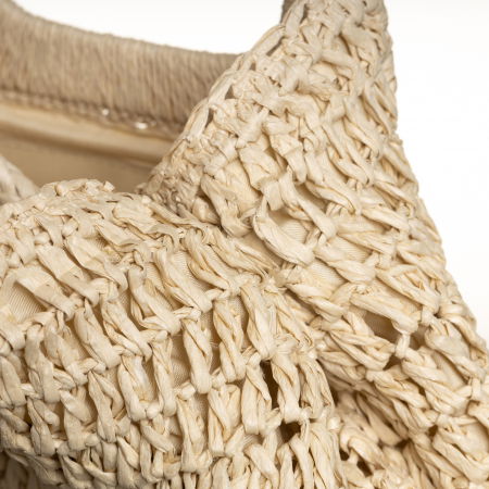 Geanta impletita crossbody, cu manere late din lemn, verde prafuit [4]