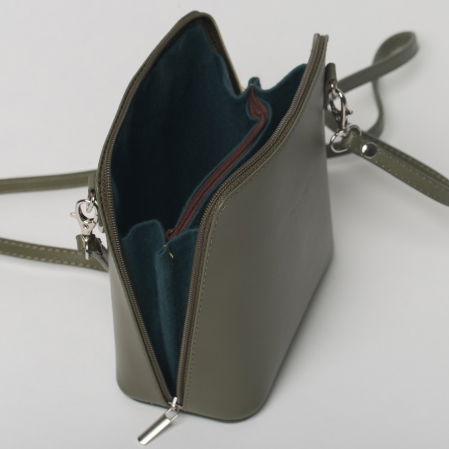 Geanta crossbody, kaki, din piele naturala [2]