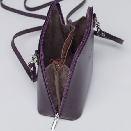 Geanta crossbody, mov inchis, din piele naturala [2]