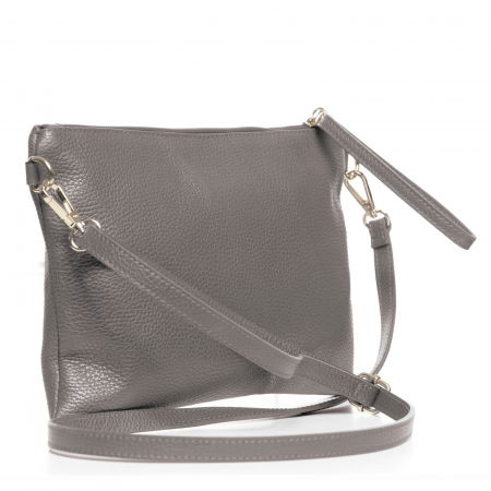 Geanta plic crossbody gri, din piele naturala [1]