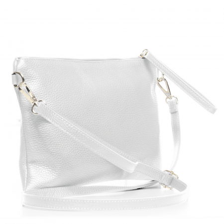 Geanta plic crossbody alba, din piele naturala [1]