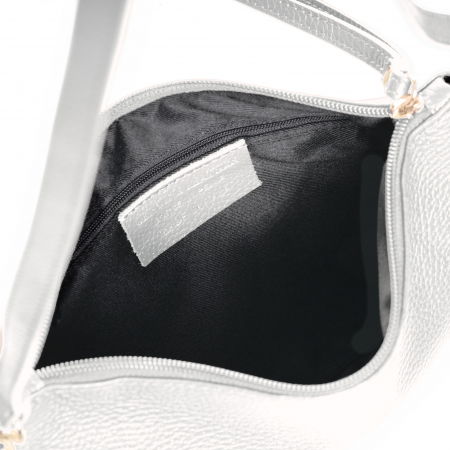 Geanta plic crossbody alba, din piele naturala [2]