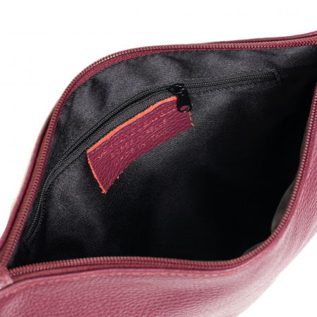 Geanta plic crossbody bordo, din piele naturala [3]