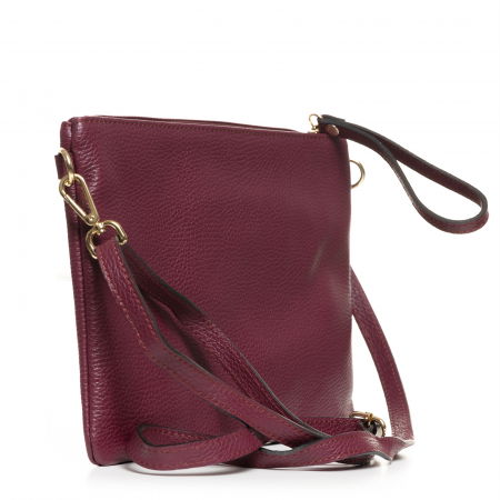 Geanta plic crossbody bordo, din piele naturala [1]
