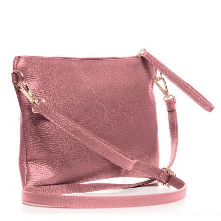 Geanta plic crossbody roz prafuit, din piele naturala [1]