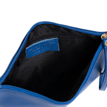 Geanta plic crossbody albastra, din piele naturala [3]