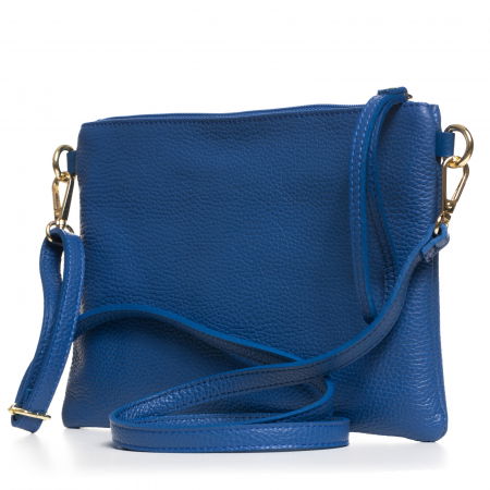 Geanta plic crossbody albastra, din piele naturala [1]