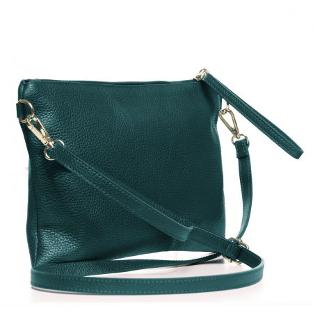 Geanta plic crossbody turcoaz inchis, din piele naturala [1]