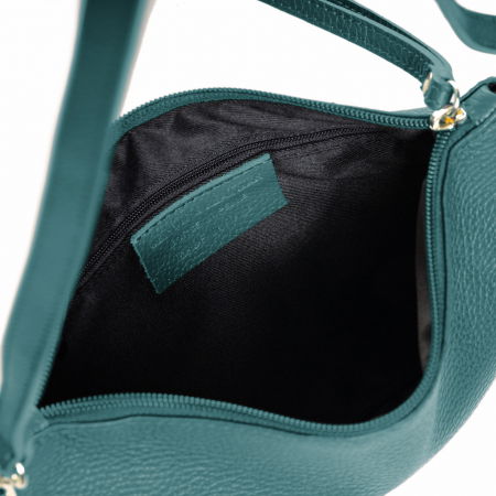 Geanta plic crossbody turcoaz inchis, din piele naturala [2]