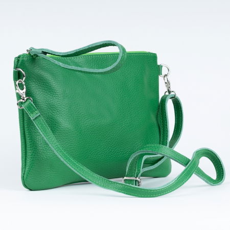 Geanta plic crossbody verde, din piele naturala [1]