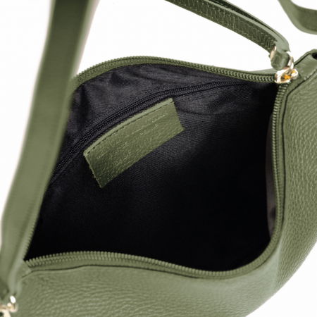 Geanta plic crossbody verde kaki, din piele naturala [2]