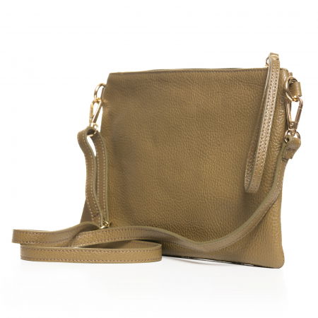 Geanta plic crossbody verde oliv, din piele naturala [1]