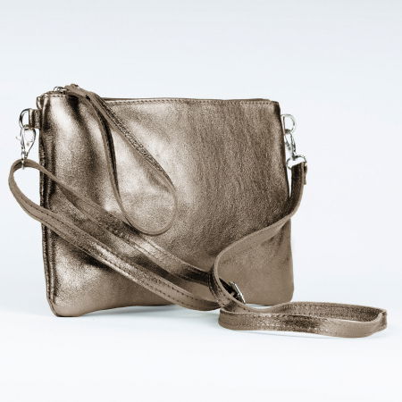 Geanta plic crossbody auriu inchis, din piele naturala [1]