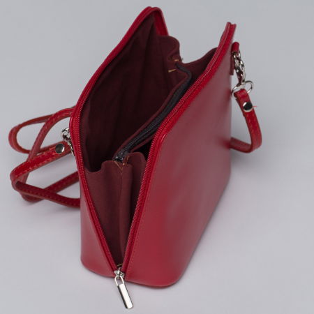 Geanta crossbody, rosie, din piele naturala [2]