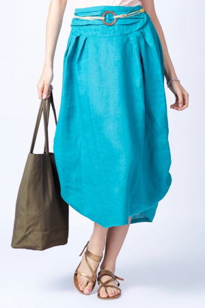 Geanta shopper kaki inchis din piele naturala [2]