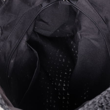 Geanta shopper impletita cu manere late si franjuri, roz prafuit [2]