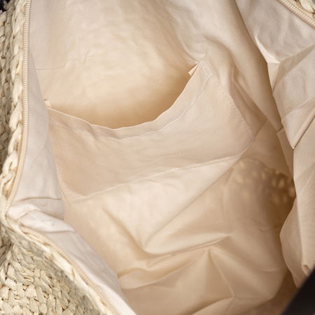 Geanta shopper impletita cu ochiuri mari si manere din piele ecologica, neagra [2]