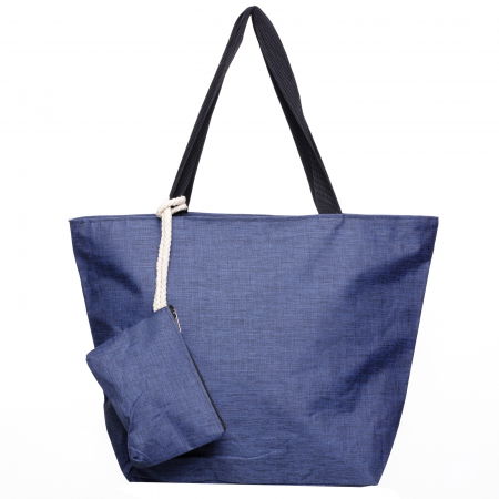 Geanta shopper multifunctionala medie din material textil panzat, bleumarin [1]