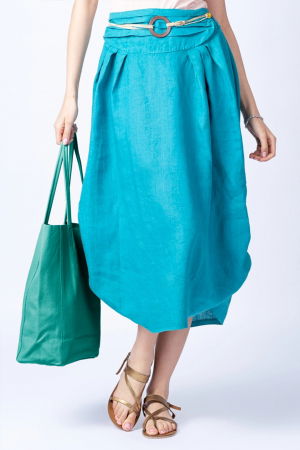 Geanta shopper turcoaz din piele naturala [2]