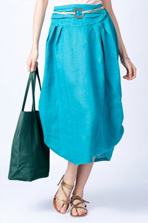 Geanta shopper turcoaz inchis din piele naturala [2]