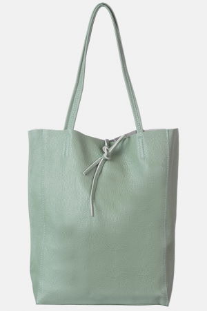 Genți din Piele Naturală - Geanta shopper verde ou de rata din piele naturala
