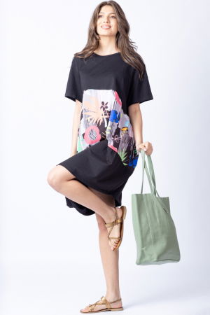 Geanta shopper verde ou de rata din piele naturala [2]