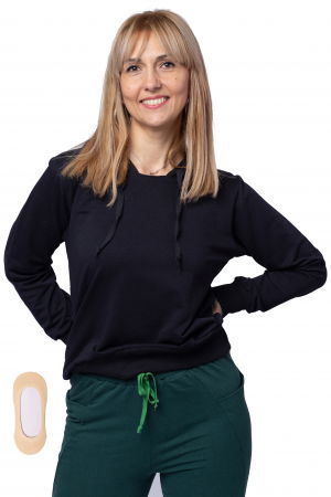 Hanorac cu gluga, din bumbac, negru [4]