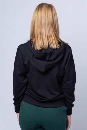 Hanorac cu gluga, din bumbac, negru [2]