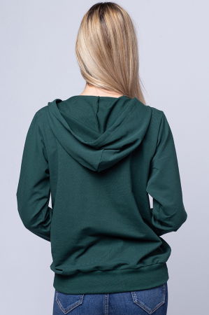 Hanorac cu gluga, din bumbac, verde [2]