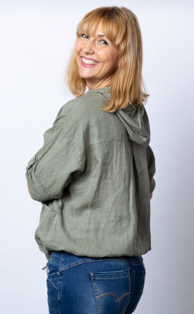 Hanorac kaki din in cu fermoar metalic si gluga [1]