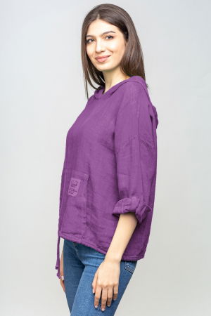 Hanorac mov din in cu buzunar marsupiu si gluga [1]