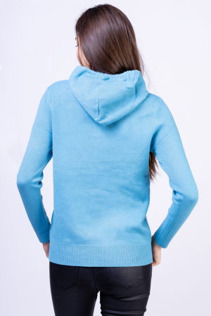 Hanorac-pulover cu gluga si buzunar marsupiu, albastru [2]
