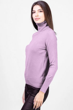 Helanca masura mai mare, din tricotaj cu guler inalt, lila [1]