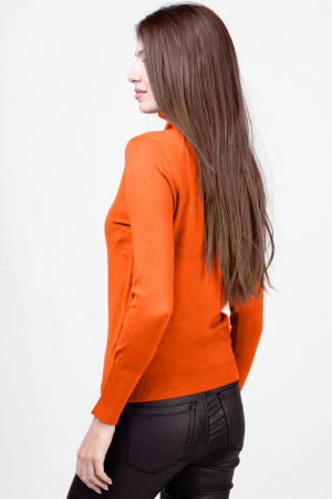 Helanca masura mai mare, din tricotaj cu guler inalt, portocaliu [2]