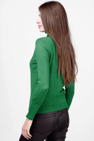 Helanca masura mai mare, din tricotaj cu guler inalt, verde [2]