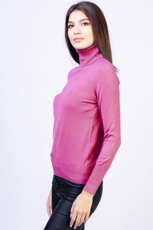 Helanca pulover cu guler inalt, masura mare, roz [1]