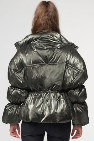 Geaca fashion kaki, cu snururi [2]