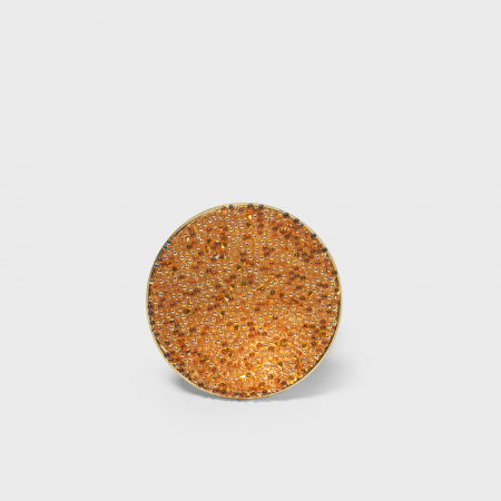 Inel reglabil cu forma circulara armonioasa si cristale, din alama placata cu aur de 24k [2]