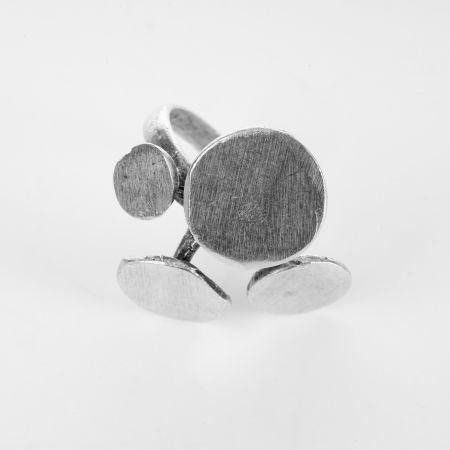 Inele - Inel reglabil din zamac cu 4  cercuri de dimensiuni diferite