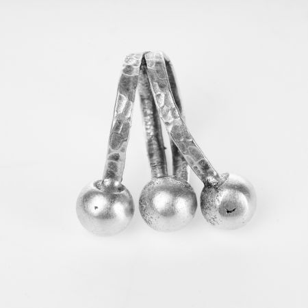 Inele - Inel reglabil din zamac cu forma de 3 bile in rand