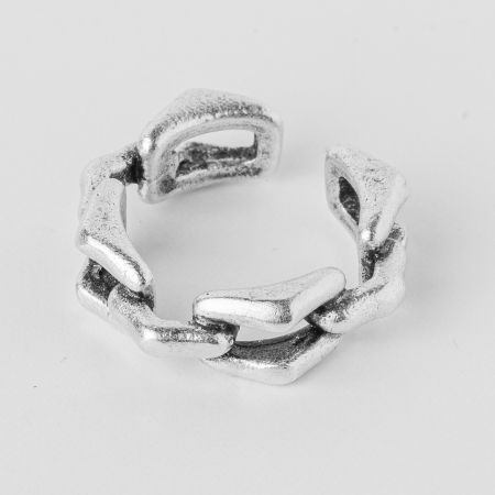 Inele - Inel reglabil din zamac cu zale colturi