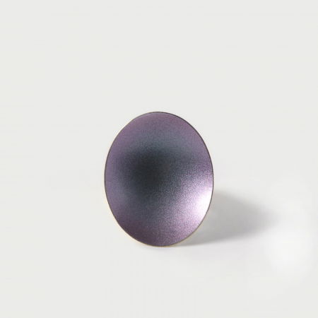 Inel reglabil Marise cu element in forma ovala cu irizatii mov, din alama placata cu aur de 24k [3]