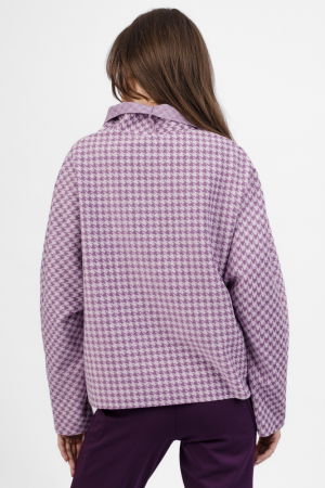 Jacheta scurta, din stofa mov cu imprimeu picior de cocos [2]