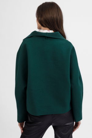 Jacheta scurta, din stofa verde inchis, uni [3]