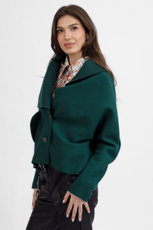 Jacheta scurta, din stofa verde inchis, uni [2]